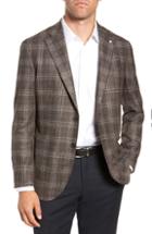 Men's L.b.m 1911 Classic Fit Plaid Wool Sport Coat Us / 48 Eu S - Brown