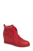 Women's Linea Paolo Fenton Wedge Sneaker M - Red
