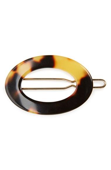 France Luxe Oval Tige Boule Barrette, Size - Brown