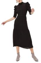 Women's Topshop Corset Back Tiered Midi Dress Us (fits Like 0) - Black