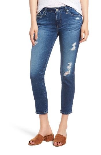 Women's Ag Prima Distressed Crop Cigarette Jeans - Blue