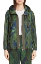 Women's Moncler Morion Print Hooded Raincoat - Green