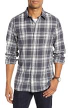 Men's 1901 Plaid Utility Long Sleeve Trim Fit Sport Shirt - Grey