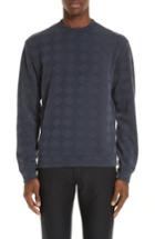Men's Emporio Armani Crewneck Jacquard Sweater - Blue