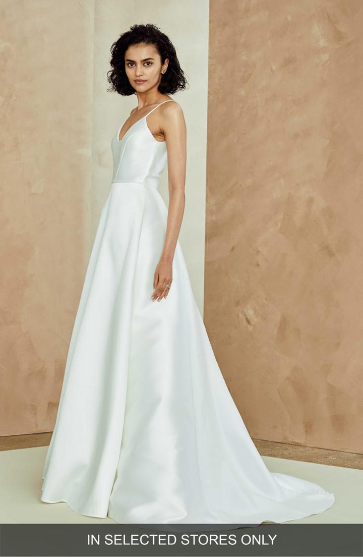 Women's Nouvelle Amsale Celeste Mikado Ballgown, Size - Ivory