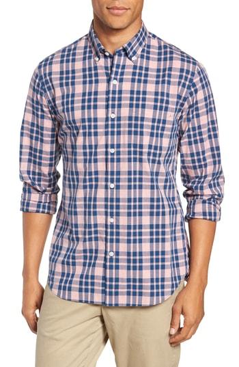 Men's Bonobos Summerweight Slim Fit Check Sport Shirt R - Red