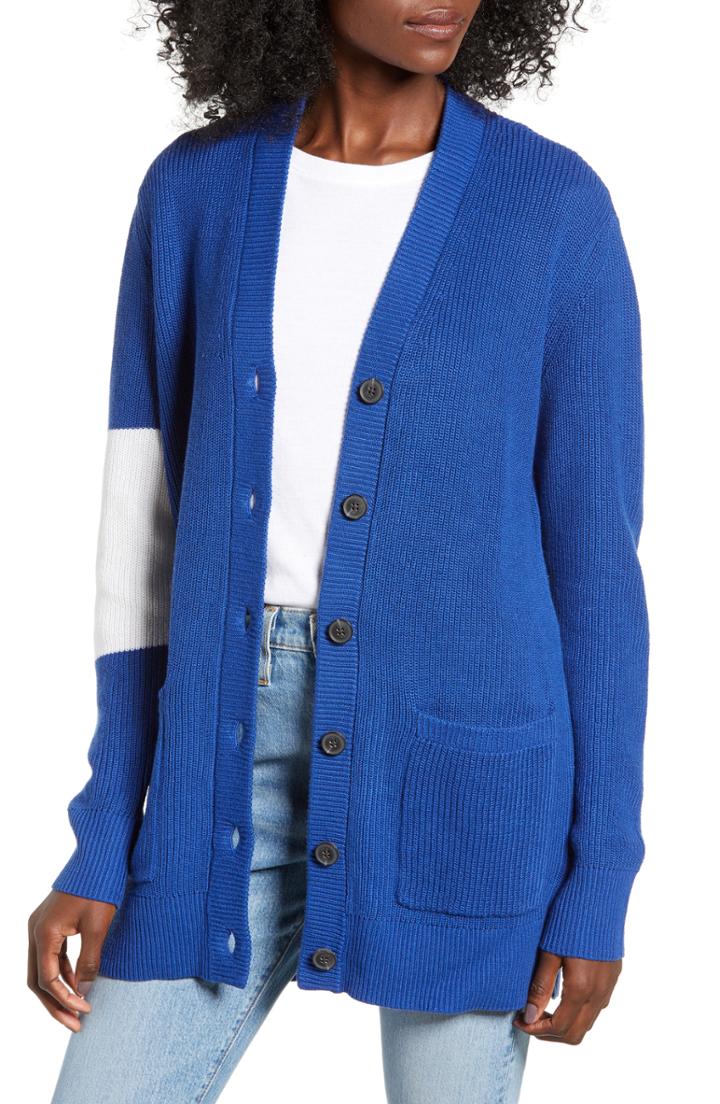 Women's Calvin Klein Jeans Blocked Cardigan - Blue