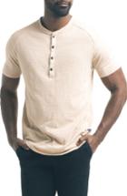 Men's Good Man Brand Short Sleeve Slub Henley, Size - Beige