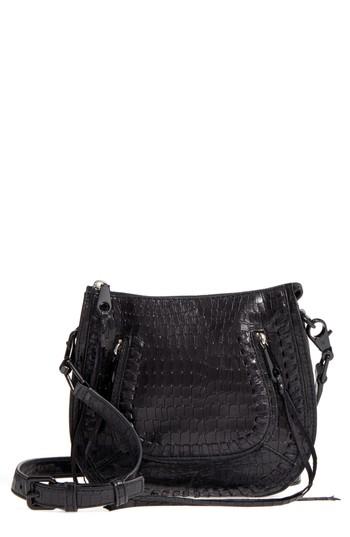 Rebecca Minkoff Vanity Croc-embossed Leather Saddle Bag -