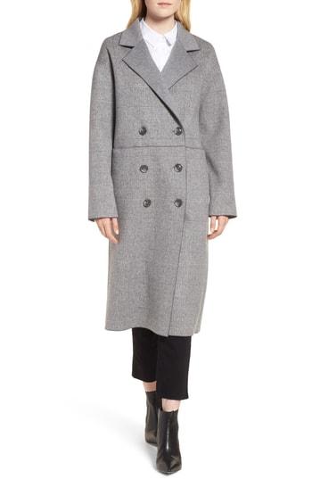 Women's Trina Turk Amy Double Breasted Wool Coat - Grey
