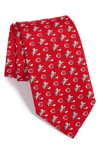 Men's Vineyard Vines 'cincinnati Reds - Mlb' Print Silk Tie