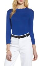 Women's Halogen Scallop Neck Sweater - Blue