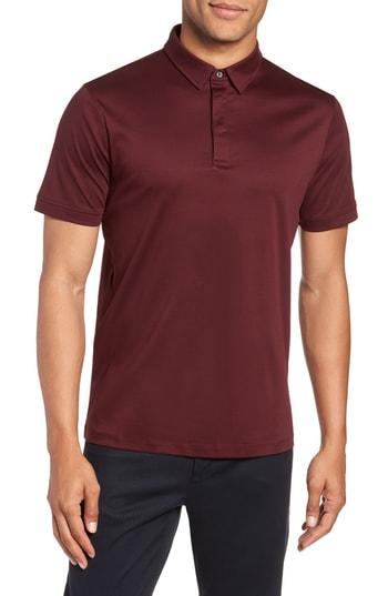 Men's Calibrate Clean Dressy Trim Fit Polo - Burgundy