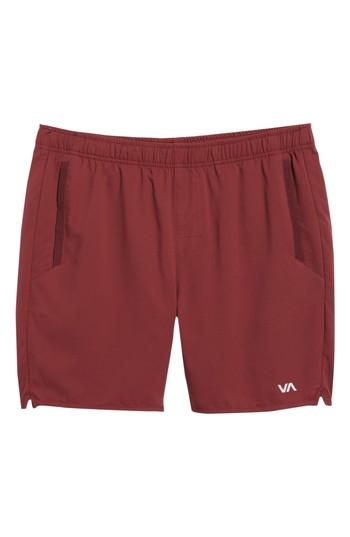Men's Rvca Yogger Iii Athletic Shorts - Burgundy