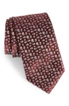 Men's Canali Floral Silk Tie, Size - Burgundy
