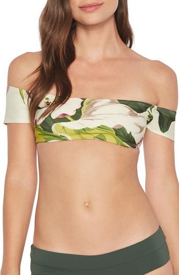 Women's Robin Piccone Hawaiian Floral Off The Shoulder Bikini Top