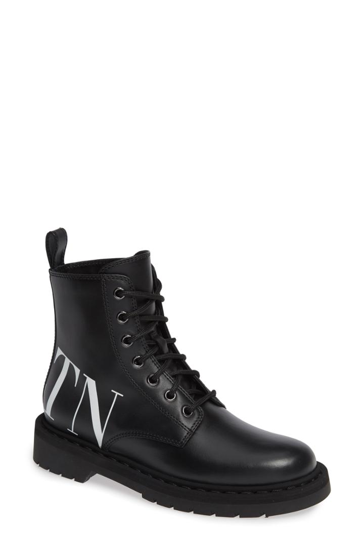 Women's Valentino Garavani Vltn Combat Boot Us / 36eu - Black