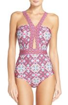 Women's Laundry By Shelli Segal Mayan Escape Cutout One-piece Swimsuit