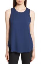 Women's Theory Zabetha Classic Georgette Tie Back Silk Tank - Blue/green