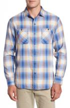 Men's Tommy Bahama Duble' Ombre Standard Fit Plaid Sport Shirt, Size - Blue