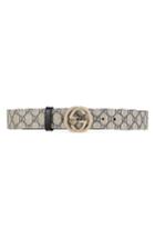 Women's Gucci Logo Buckle Belt - Beige Blue/blue