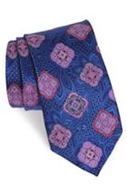 Men's Nordstrom Men's Shop Delpy Medallion Silk Tie, Size - Purple