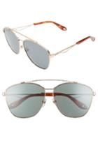 Women's Givenchy 65mm Round Aviator Sunglasses - Gold Copper