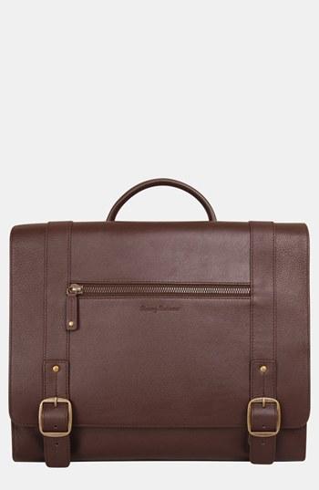 Tommy Bahama Leather Messenger Bag Dark