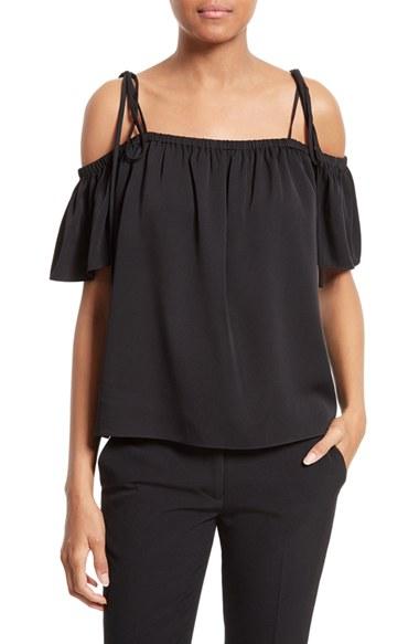 Women's Milly Eden Off The Shoulder Stretch Silk Top