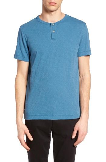 Men's Theory Gaskell Henley T-shirt, Size - Blue