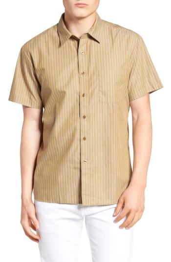 Men's Brixton Hutton Stripe Woven Shirt - Beige
