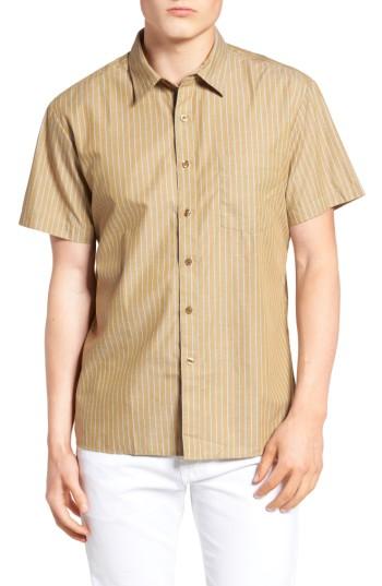 Men's Brixton Hutton Stripe Woven Shirt - Beige