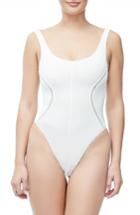 Women's Good Body Compression Tank Bodysuit - White