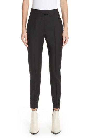 Women's Acne Studios Fitted Step Hem Wool & Mohair Pants Us / 34 Eu - Black