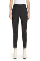 Women's Acne Studios Fitted Step Hem Wool & Mohair Pants Us / 34 Eu - Black