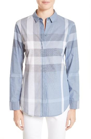 Women's Burberry Check Print Cotton Shirt