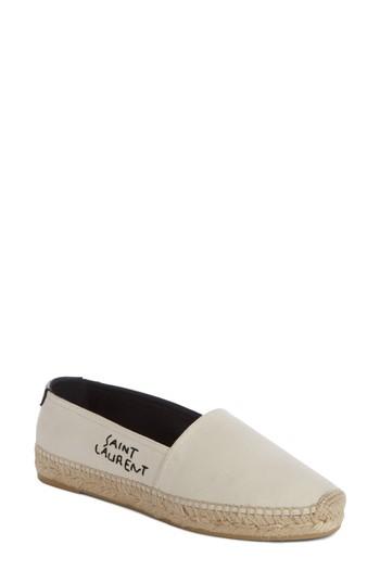 Women's Saint Laurent Logo Espadrille Us / 34eu - White