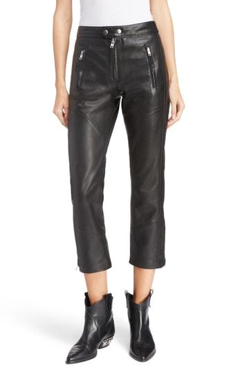 Women's Isabel Marant Etoile Aya Leather Pants Us / 34 Fr - Black