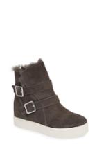 Women's Jslides Wells Faux Fur Trim High Top Sneaker M - Grey