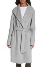 Women's Joseph Lima Double-face Wool & Cashmere Wrap Coat Us / 38 Fr - Grey