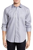 Men's Bugatchi Regular Fit Check Sport Shirt - Metallic