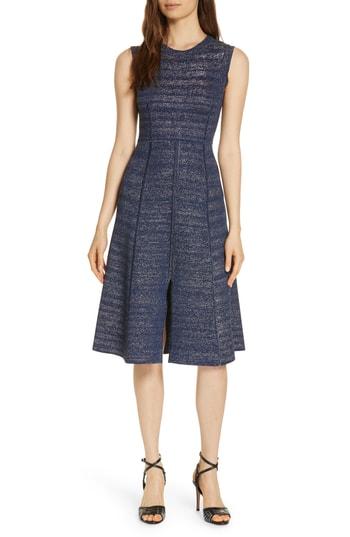 Women's Veronica Beard Foley Metallic Knit Dress - Blue