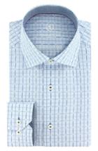 Men's Bugatchi Trim Fit Grid Check Dress Shirt .5 - Blue