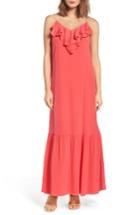 Women's Eci Ruffle Silk Maxi Dress - Red