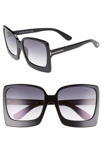 Women's Tom Ford Katrine 60mm Sunglasses - Shiny Black/ Gradient Smoke