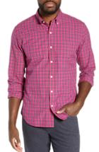 Men's Bonobos Washed Button Down Slim Fit Check Sport Shirt R - Red