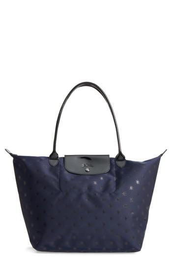 Longchamp Le Pliage - Cuir Etoiles Tote - Blue