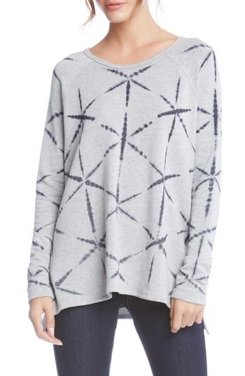 Women's Karen Kane Print High/low Sweatshirt - Grey