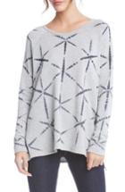 Women's Karen Kane Print High/low Sweatshirt - Grey
