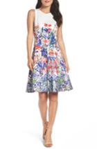 Women's Maggy London Cottage Garden Fit & Flare Dress - White